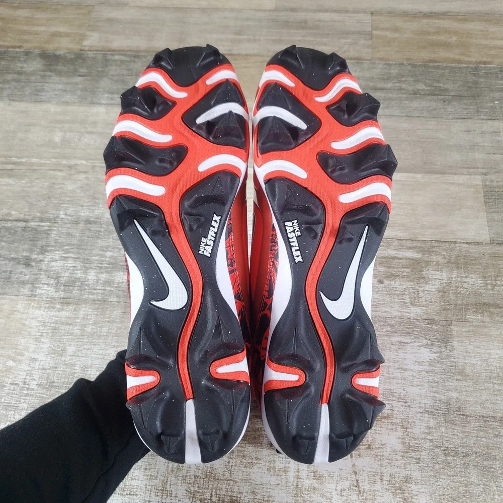 Nike Alpha Menace 4 Shark Mens Shoes Sz 12 Red Black‎ Sports Football Cleats
